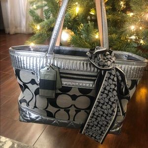 Coach bag with scarf